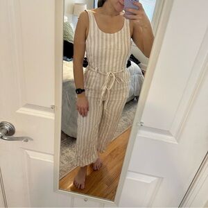 Striped linen jumpsuit​​​